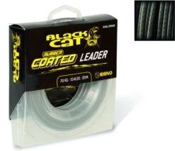 Black Cat Ø 1,00mm Rubber Coated Leader L: 20m 100kg / 220lbs Grijs