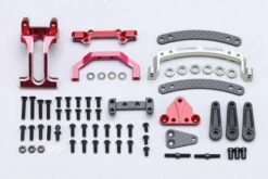 YOKOMO LIGHTWEIGHT SLIDE RACK/BULKHEAD SET V2 FOR YD-2 E/S/Z SERIES; RED (Y2-202SLR)